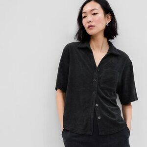 Gap Body Towel Terry Shirt in Black
